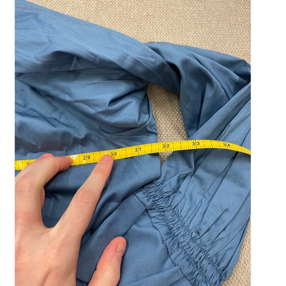 Harshman Women's Audrey Popover Blouse, Stellar Blue, Long Sleeve, NWT 220$ - Picture 9 of 9